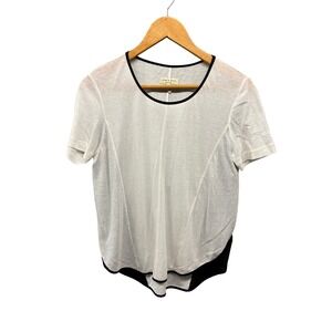 Rag & Bone Women's‎ S White Short-Sleeve Top Black Trim Small